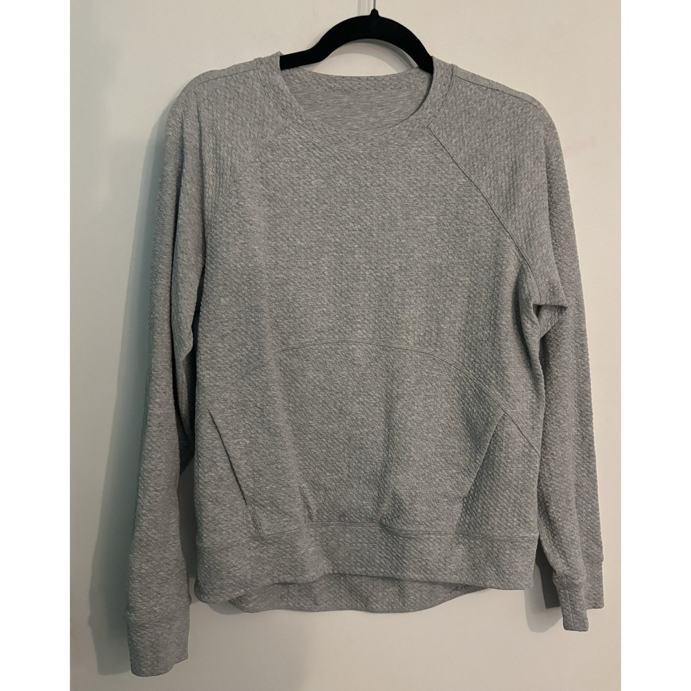 Lululemon Women's Catch A Moment Crew Neck Pullover Sweatshirt 8 Gray Pocket